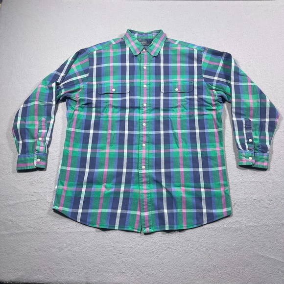 Polo Ralph Lauren Shirt Mens Large Plaid Front Pockets Whitfield Classic Fit - Picture 1 of 9